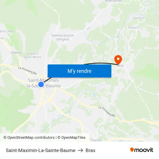 Saint-Maximin-La-Sainte-Baume to Bras map