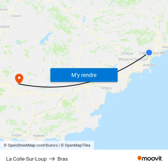 La Colle-Sur-Loup to Bras map