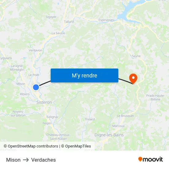 Mison to Verdaches map