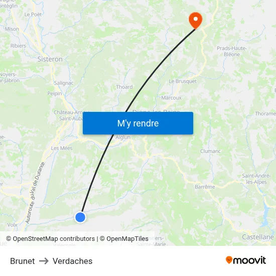 Brunet to Verdaches map