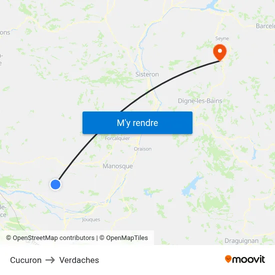 Cucuron to Verdaches map