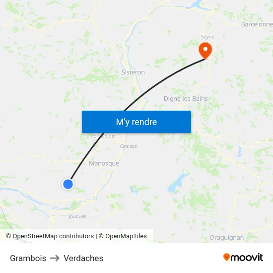 Grambois to Verdaches map