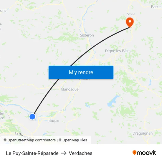 Le Puy-Sainte-Réparade to Verdaches map