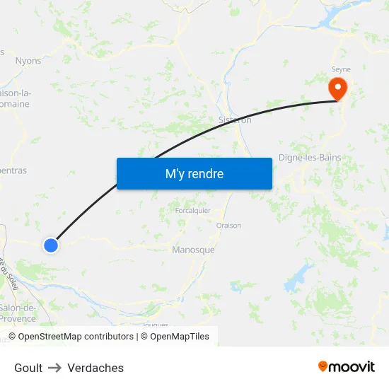 Goult to Verdaches map