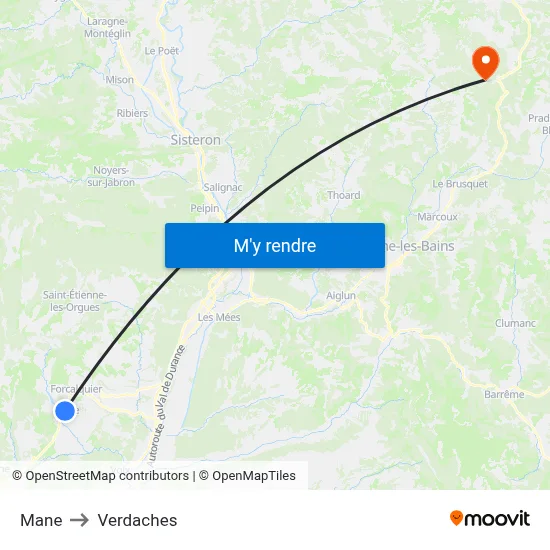 Mane to Verdaches map