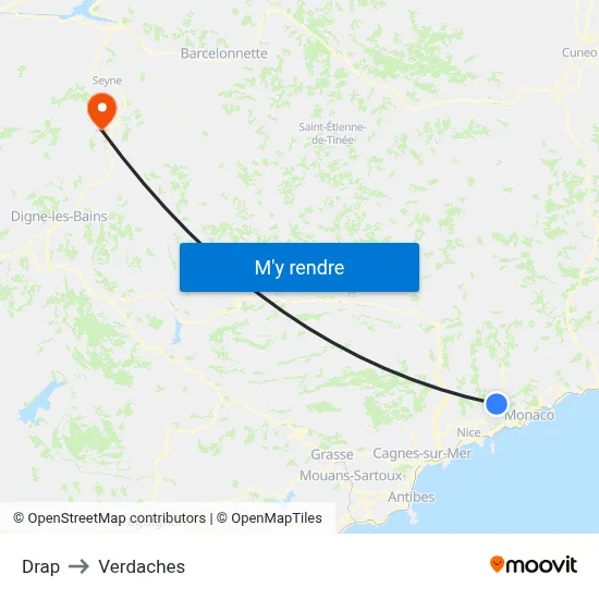 Drap to Verdaches map
