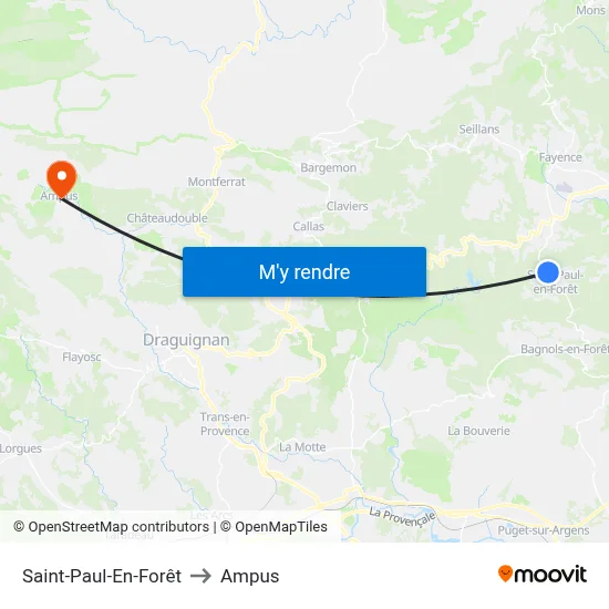 Saint-Paul-En-Forêt to Ampus map