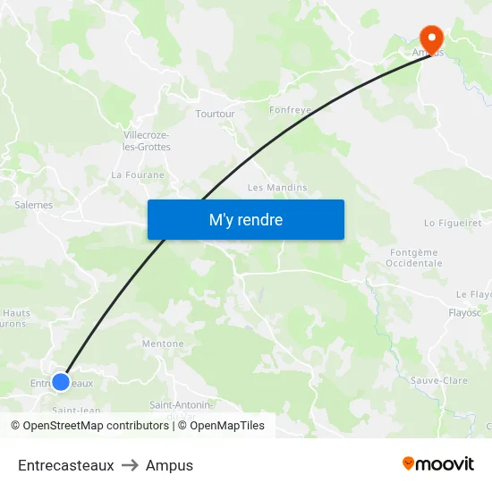 Entrecasteaux to Ampus map