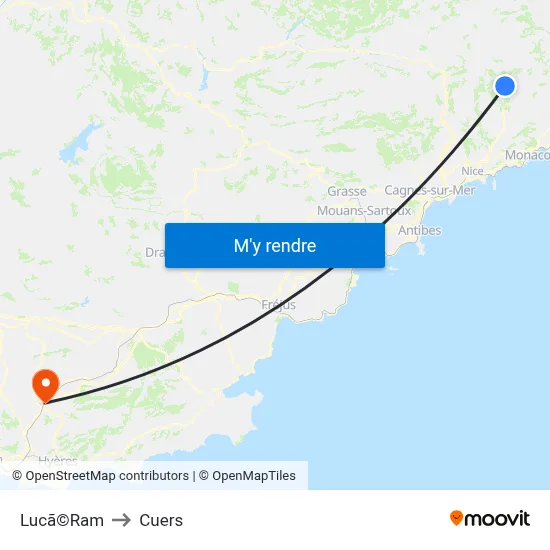 Lucã©Ram to Cuers map