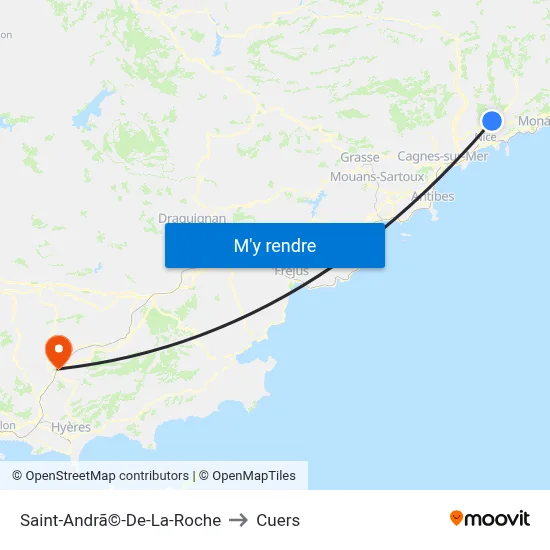Saint-Andrã©-De-La-Roche to Cuers map
