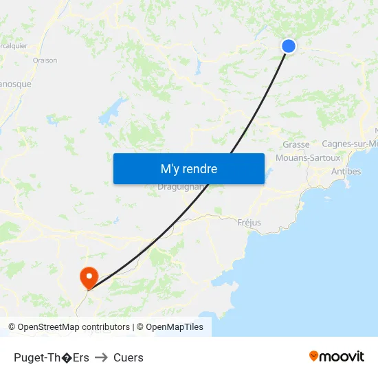 Puget-Th�Ers to Cuers map