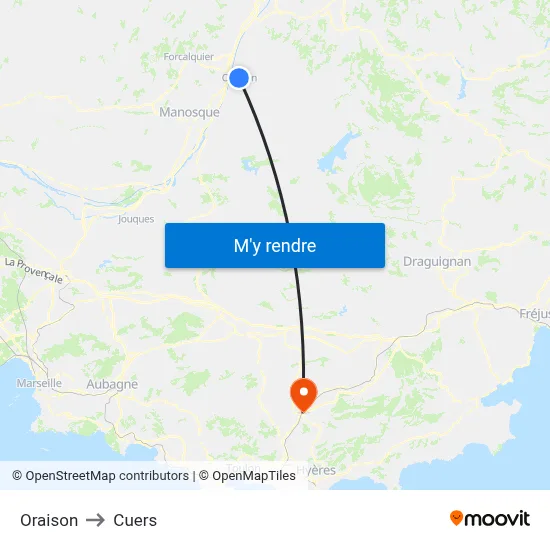Oraison to Cuers map