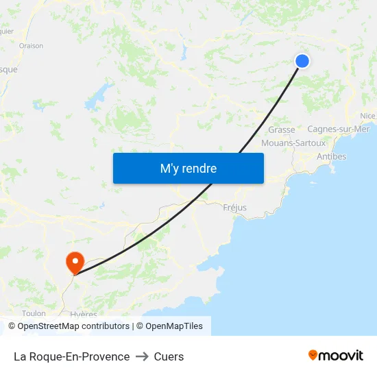 La Roque-En-Provence to Cuers map