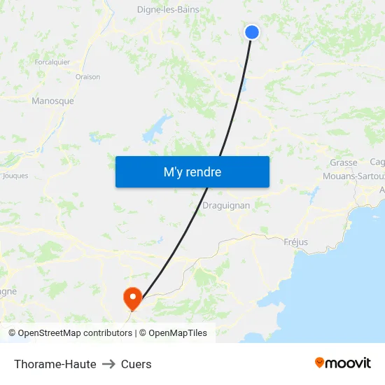 Thorame-Haute to Cuers map