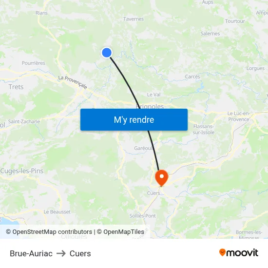 Brue-Auriac to Cuers map