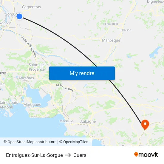 Entraigues-Sur-La-Sorgue to Cuers map