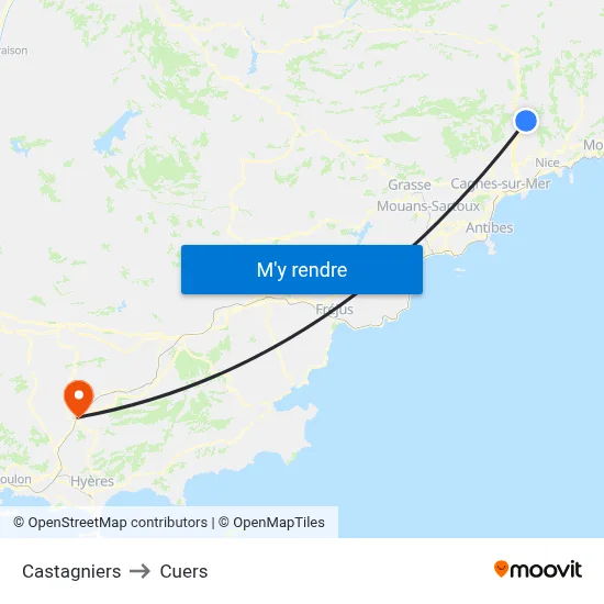 Castagniers to Cuers map