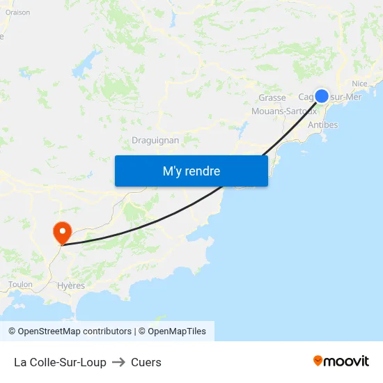 La Colle-Sur-Loup to Cuers map