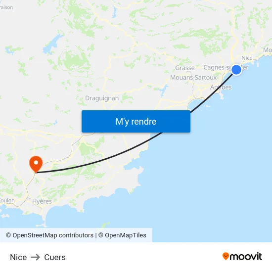 Nice to Cuers map