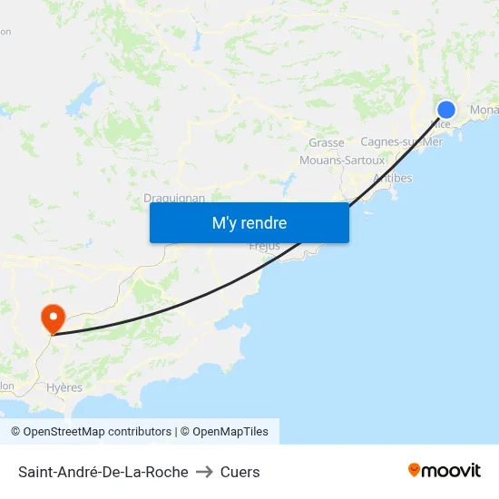 Saint-André-De-La-Roche to Cuers map