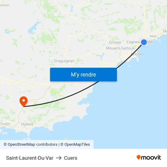 Saint-Laurent-Du-Var to Cuers map