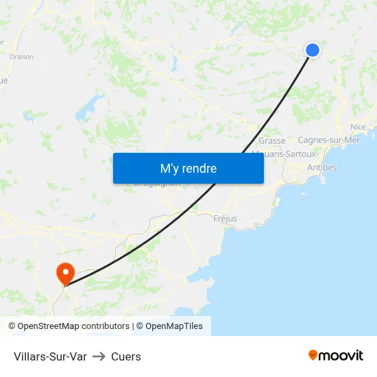 Villars-Sur-Var to Cuers map