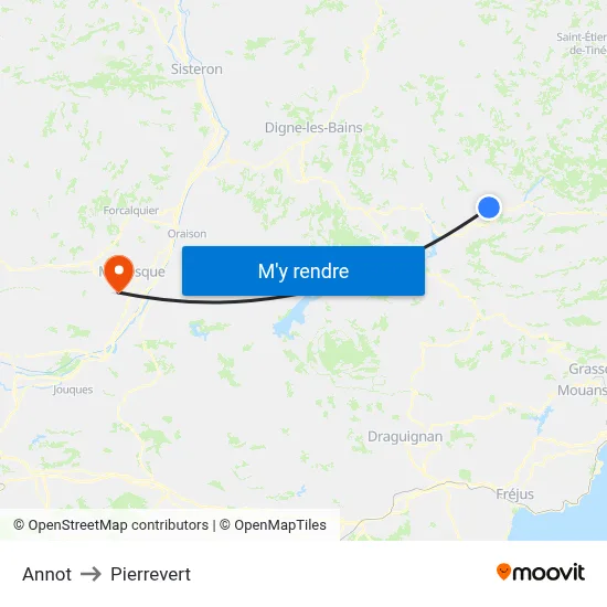 Annot to Pierrevert map