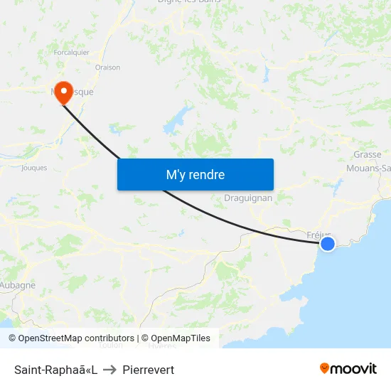 Saint-Raphaã«L to Pierrevert map