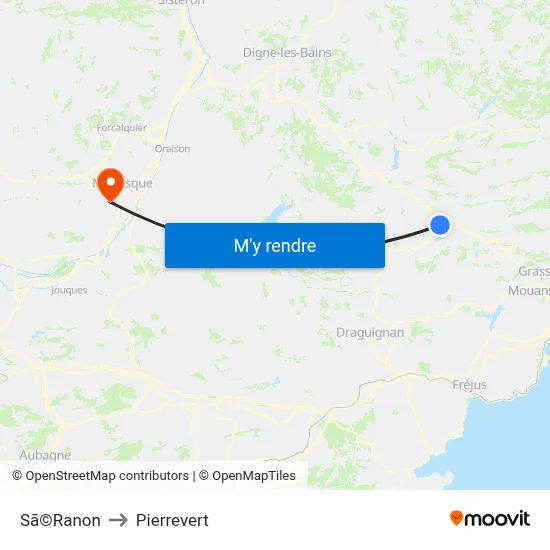 Sã©Ranon to Pierrevert map