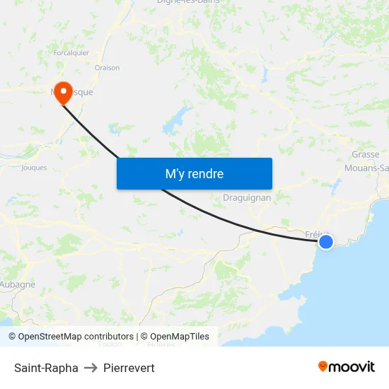 Saint-Rapha to Pierrevert map