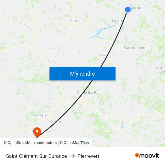 Saint-Clément-Sur-Durance to Pierrevert map