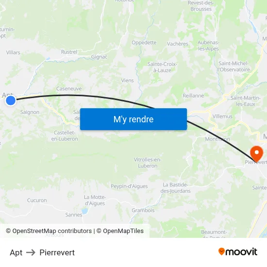 Apt to Pierrevert map