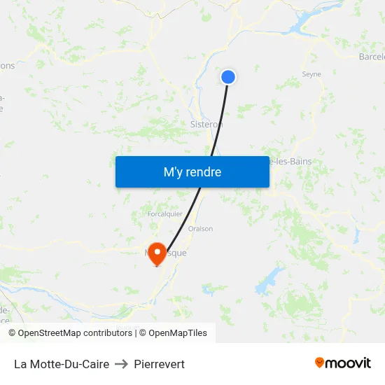 La Motte-Du-Caire to Pierrevert map