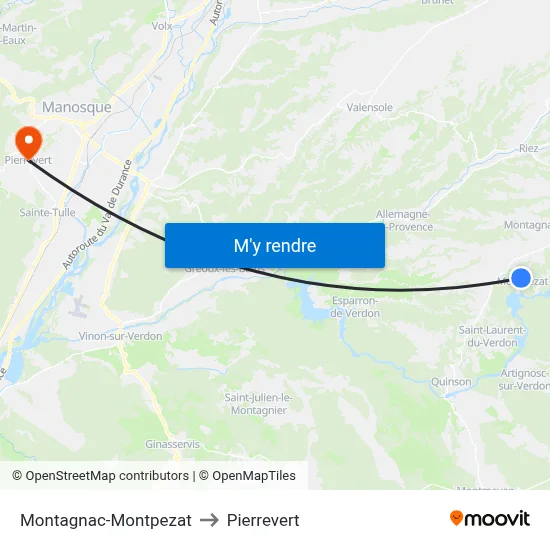 Montagnac-Montpezat to Pierrevert map