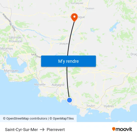 Saint-Cyr-Sur-Mer to Pierrevert map