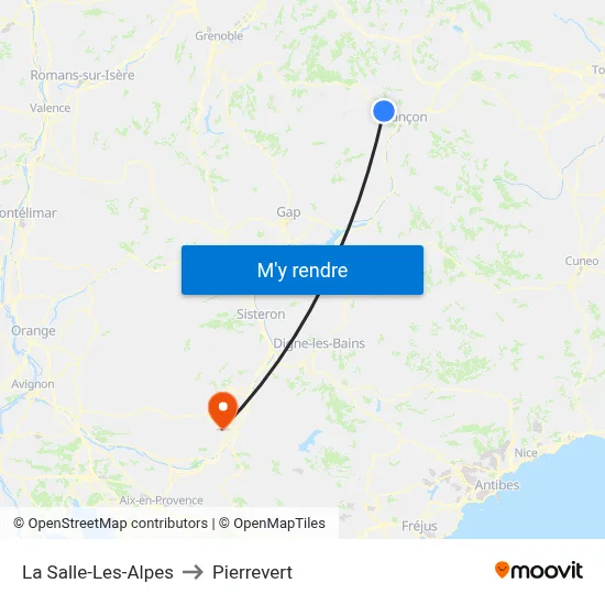 La Salle-Les-Alpes to Pierrevert map