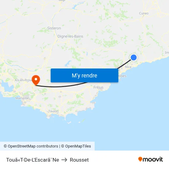 Touã«T-De-L'Escarã¨Ne to Rousset map