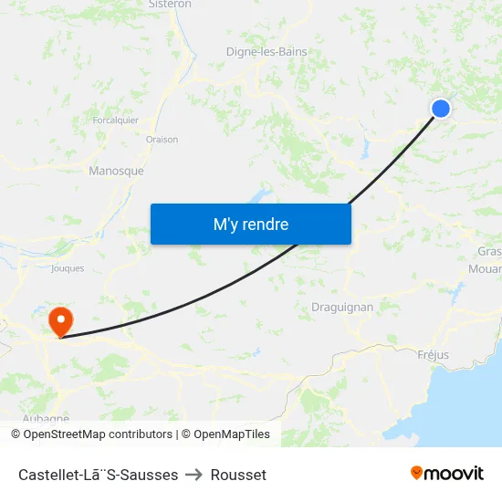 Castellet-Lã¨S-Sausses to Rousset map