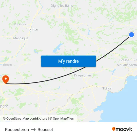Roquesteron to Rousset map