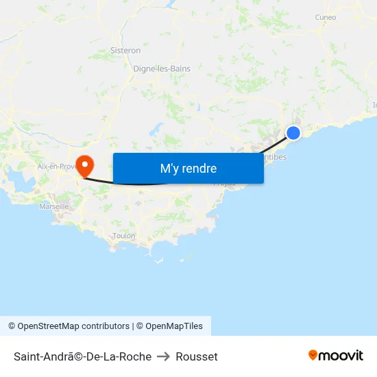Saint-Andrã©-De-La-Roche to Rousset map