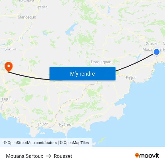 Mouans Sartoux to Rousset map