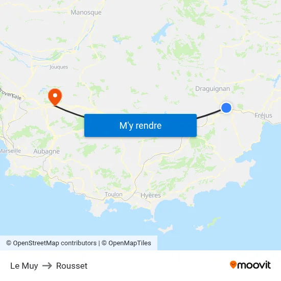 Le Muy to Rousset map