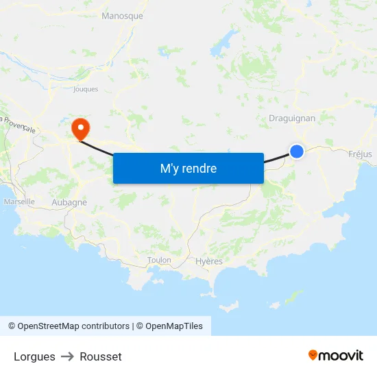 Lorgues to Rousset map