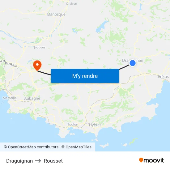 Draguignan to Rousset map