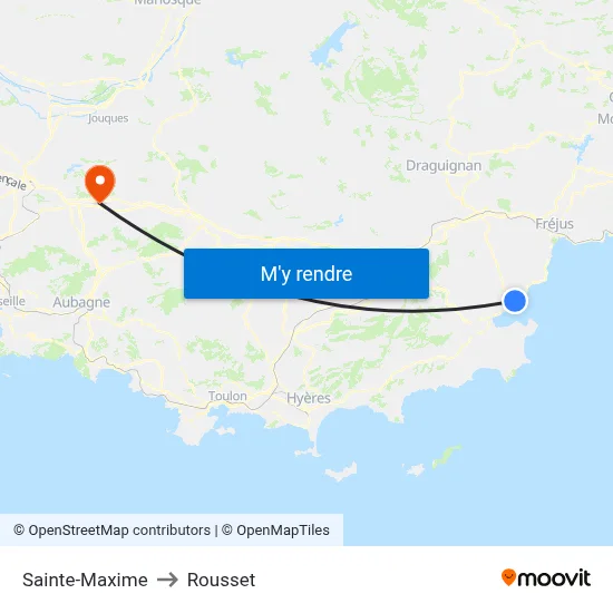 Sainte-Maxime to Rousset map