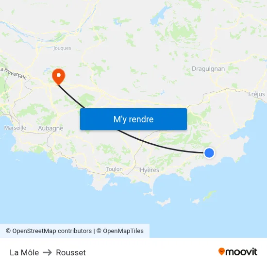 La Môle to Rousset map