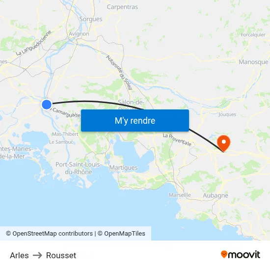 Arles to Rousset map