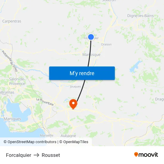 Forcalquier to Rousset map