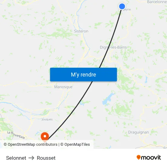 Selonnet to Rousset map