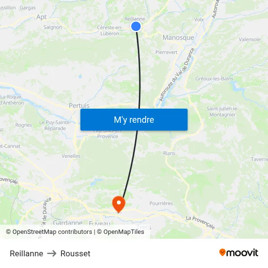 Reillanne to Rousset map